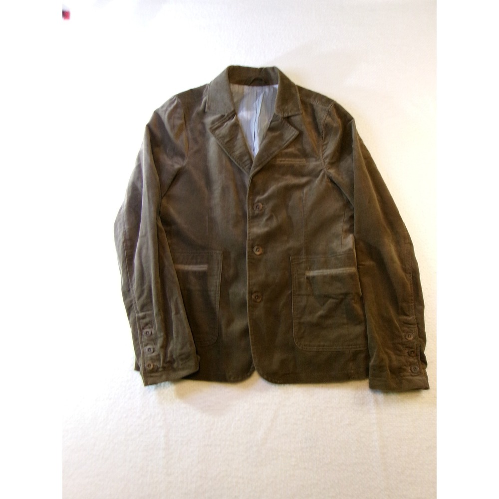 Fossil Mens Corduroy Blazer Jacket Brown Cotton 3 Button Sport Coat‎ Size L